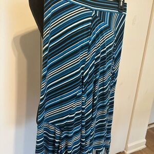Rampage Blue and Black Striped Pencil Skirt